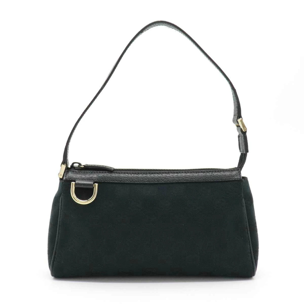 Gucci GG Canvas Accessory Pouch Clutch Handbag Hand Bag Leather Black